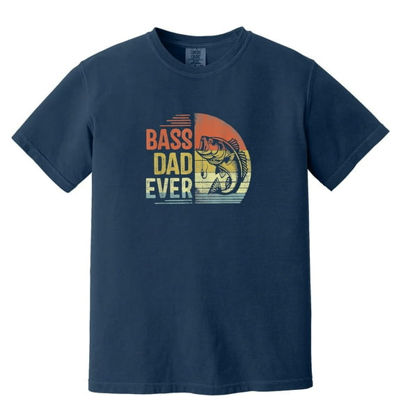 Bass Dad Ever Fishing T-Shirt, Funny Retro Fisherman Dad Tee, Father's Day Gift for Anglers