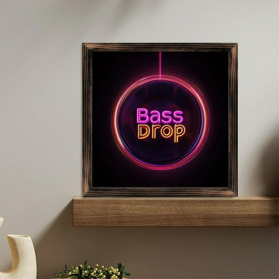 Bass Drop Music Wooden Sign Wall Plaque - Vintage Art Decoration, Wall Decoration - Ideal Gift For Home Decoration, Living Room, Bathroom, Bedroom, Garden, Dining, Bar, Cafe, Festival Party Decor