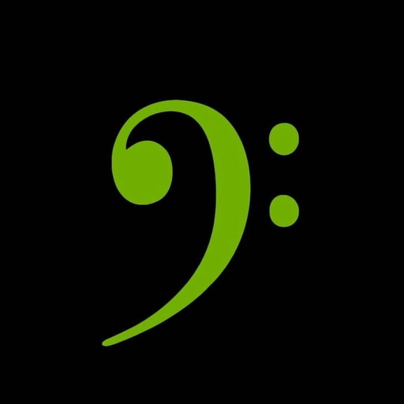 Bass F Clef Musical Note Symbol Vinyl Decal Sticker UV & Waterproof Bumper Window Laptop Automotive Water Bottle Gift accessories LIME GREEN 5"