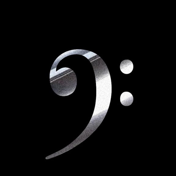 Bass F Clef Musical Note Symbol Vinyl Decal Sticker UV & Waterproof Bumper Window Laptop Automotive Water Bottle Gift accessories SILVER CHROME 5"
