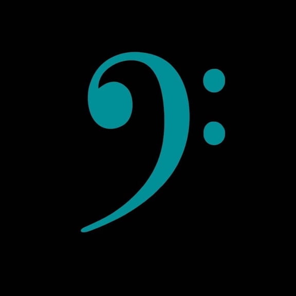 Bass F Clef Musical Note Symbol Vinyl Decal Sticker UV & Waterproof Bumper Window Laptop Automotive Water Bottle Gift accessories TEAL 5"