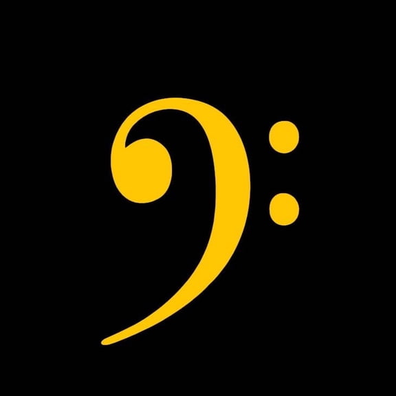 Bass F Clef Musical Note Symbol Vinyl Decal Sticker UV & Waterproof Bumper Window Laptop Automotive Water Bottle Gift accessories YELLOW 5"