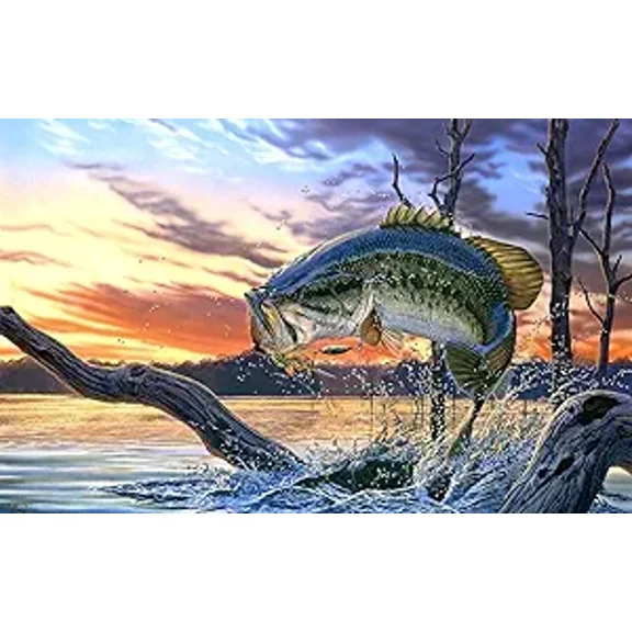 Bass Fish Birthday Edible Icing Image Cake Topper, by Tnct.