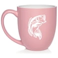 thumbnail image 1 of Bass Fish Ceramic Coffee Mug Tea Cup Gift for Her, Him, Friend, Coworker, Wife, Husband (16oz Light Pink), 1 of 1
