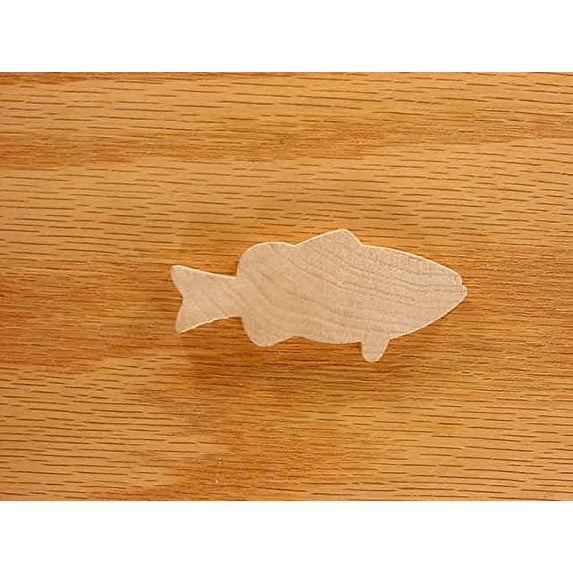 Bass Fish Cut Out 1/4 x 1 1/4 PKG 25 Laser Cut Wooden Bass Fish by WOODNSHOP