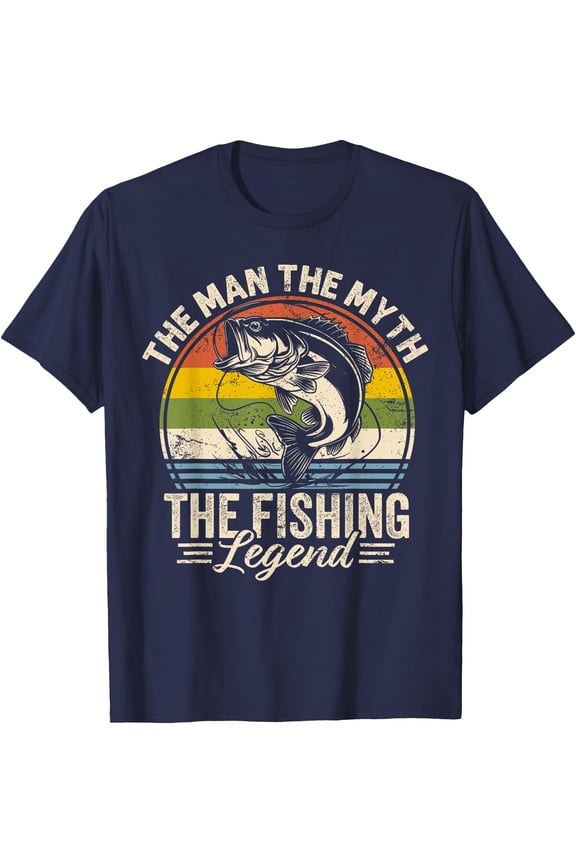 Bass Fish Dad Fisherman The Man The Myth The Fishing Legend T-Shirt