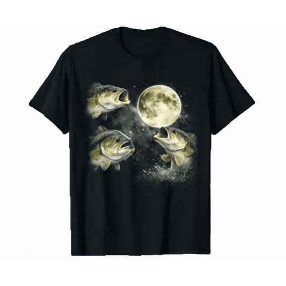 Bass Fish Howling To The Moon Vintage Angler Fisherman Shirt Hot Trending Shirt, Vintage Birthday Gift