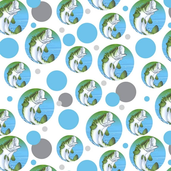 Bass Fish Jumping Water Fishing Premium Gift Wrap Wrapping Paper Roll Pattern