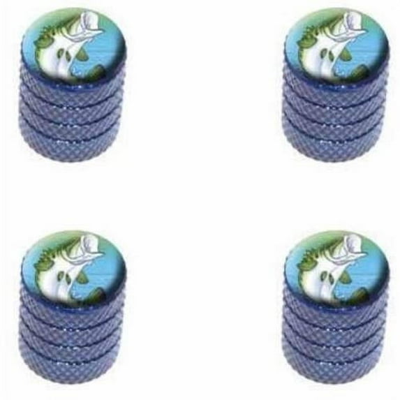 Bass Fish Jumping out of water Fishing Tire Rim Wheel Aluminum Valve Stem Caps, Multiple Colors