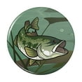 thumbnail image 1 of Bass Fish Swimming in River Kitchen Refrigerator Locker Button Magnet, 1 of 5