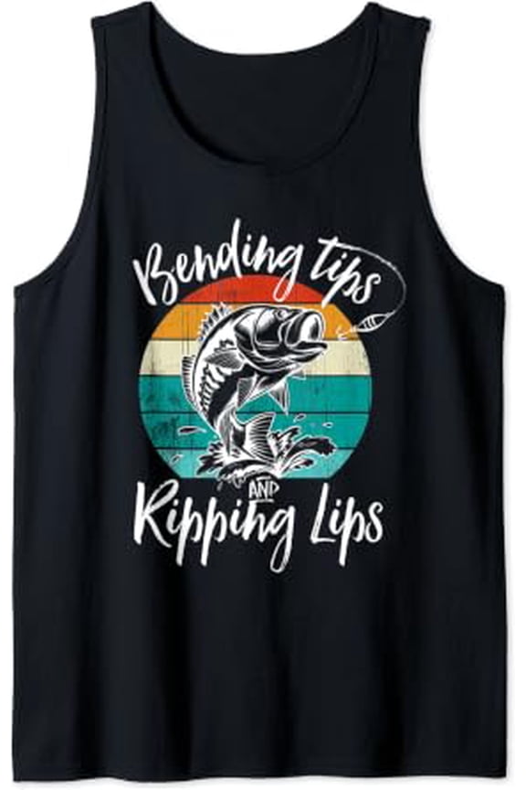 Bass Fishing Action Bass Fishing Tank Top Size S-3XL