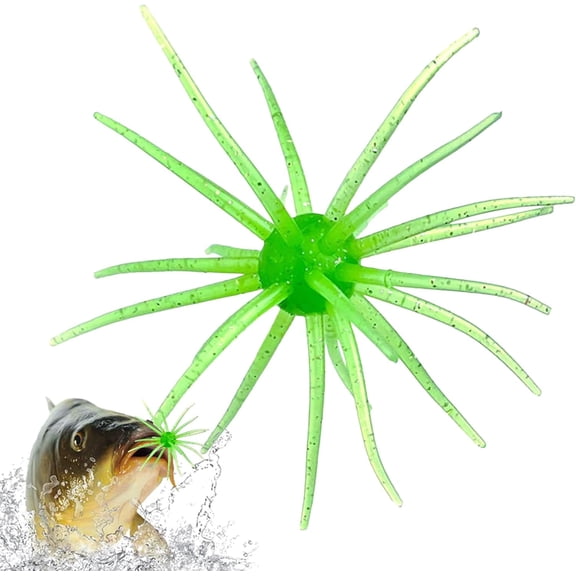 Bass Fishing Bait, Floating Sea Urchins Soft Baits ,Water Balloon Floats, Soft Baits, Artificial Sea Urchins, Soft wormss, Bass, Mandarin Fish,River Lake Shore, Saltwater, Freshwater(4pcs - LI