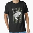 thumbnail image 1 of Bass Fishing Camouflage Flag Big Mouth Outdoors Sport Angler T-Shirt, for Men & Women, up to Size 5XL, 1 of 2
