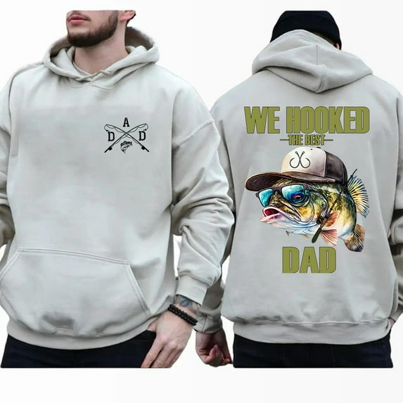 Bass Fishing Double Sided Hoodie for Dad – Cool Fisherman Graphic Pullover, Outdoor Men’s Hoodie, Perfect Gift for Fishing Lovers and Fathers