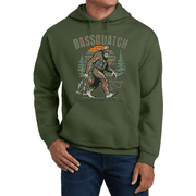 Bass Fishing Gear Funny Sasquatch Bigfoot Dad Hoodie Sweatshirt Clothing Accessories Gifts Mens