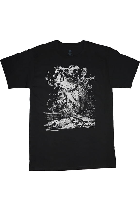 Bass Fishing Gear Lures Tackle T-shirt Mens Graphic Tees Clothing Apparel