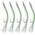 thumbnail image 1 of Bass Fishing Hooks Striped Trolling Tube Lure Saltwater Classic Fish Teaser Rig with Stainless Steel Hook Barrel Swivel, 1 of 7