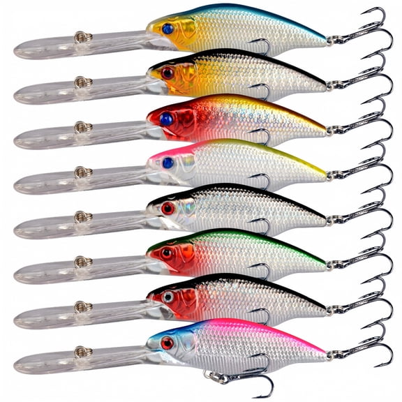 Bass Fishing Lure Deep Diving Crankbait Bionic Swimming Lure for Freshwater Anglers Compact Fishing Hard Bait