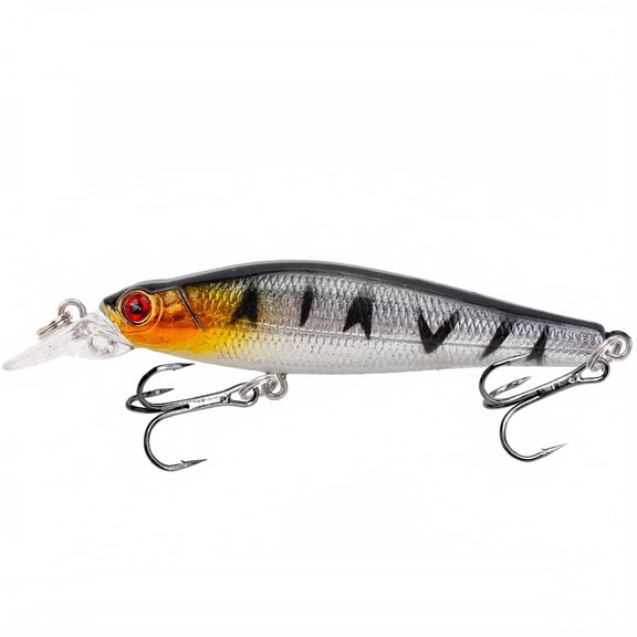 Bass Fishing Lure with Slow-Sinking Bionic Minnow Body and Realistic Scale Finish, Jerk Baits for Bass Fishing in Freshwater and Saltwater for Bass Crappie and Walleye, Angler