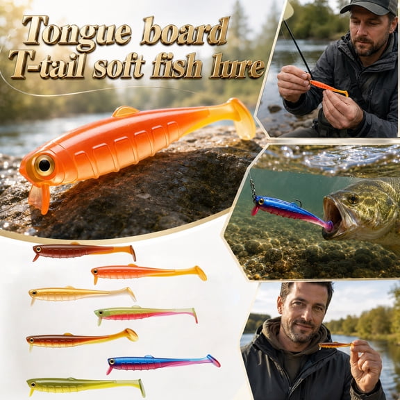 Bass Fishing Lures, Lifelike Fishing Lure, Bass Bait, Fishing Bait Set, 7 Count 9Cm 4G Orange Yellow Gradient Soft Pvc Swimbait Segmented Soft Minnow Bait for Bass Trout Saltwater