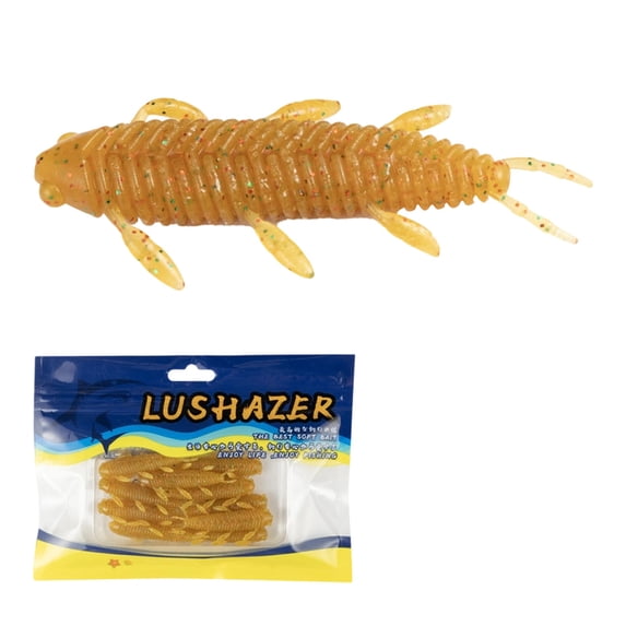 Bass Fishing Lures Soft Plastic Grub, Sinking Stick Worm 1.77in, Lead-Free Finesse Bait, Angler Gift, Valentines Day Gifts, Brown