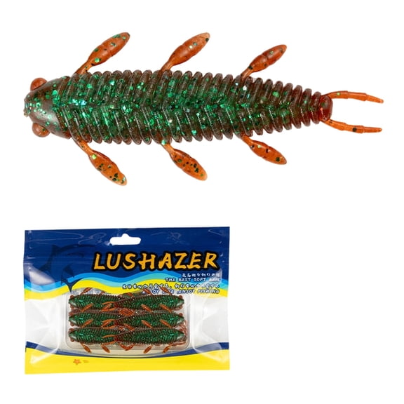 Bass Fishing Lures Soft Plastic Grub, Sinking Stick Worm 1.77in, Lead-Free Finesse Bait, Angler Gift, Valentines Day Gifts, Coffee