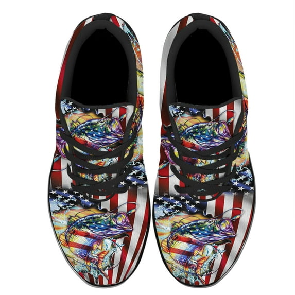 Bass Fishing Shoes Women's Fashion Sneakers Tennis Running Shoes for Men Women Black Size 6