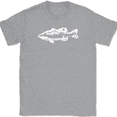 thumbnail image 1 of Bass Fishing T-Shirt Landscape Pole Rod Reel Fly Graphic Gift Tee - Heather Grey, XL, 1 of 1