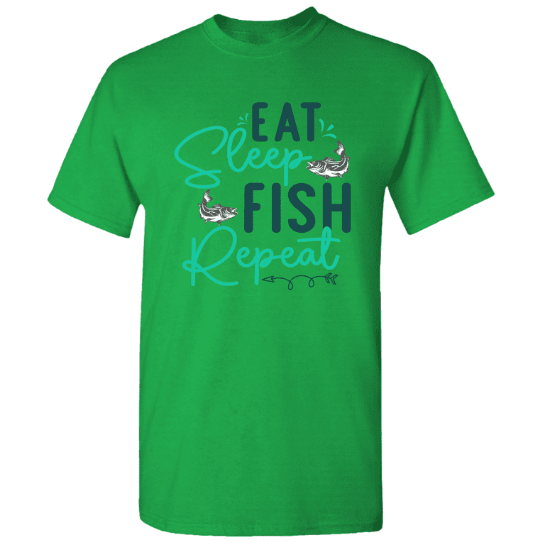 Eat Sleep Fish Repeat - Novelty Fishing Shirt Fishing T-Shirt 