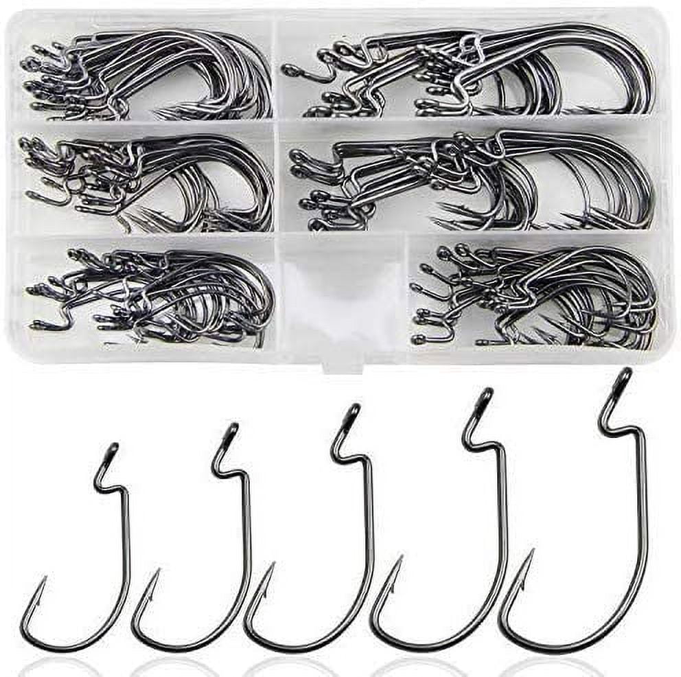 Fishing Offset Jig 10 Pieces Stainless Steel Fishing Hooks Saltwater  Fishhooks Catfish Sea Fishing Hooks Size #6 -#12 Tackle Equipment Portable  Fish Hooks Set (Color : A, Size : N11) : : Sports & Outdoors