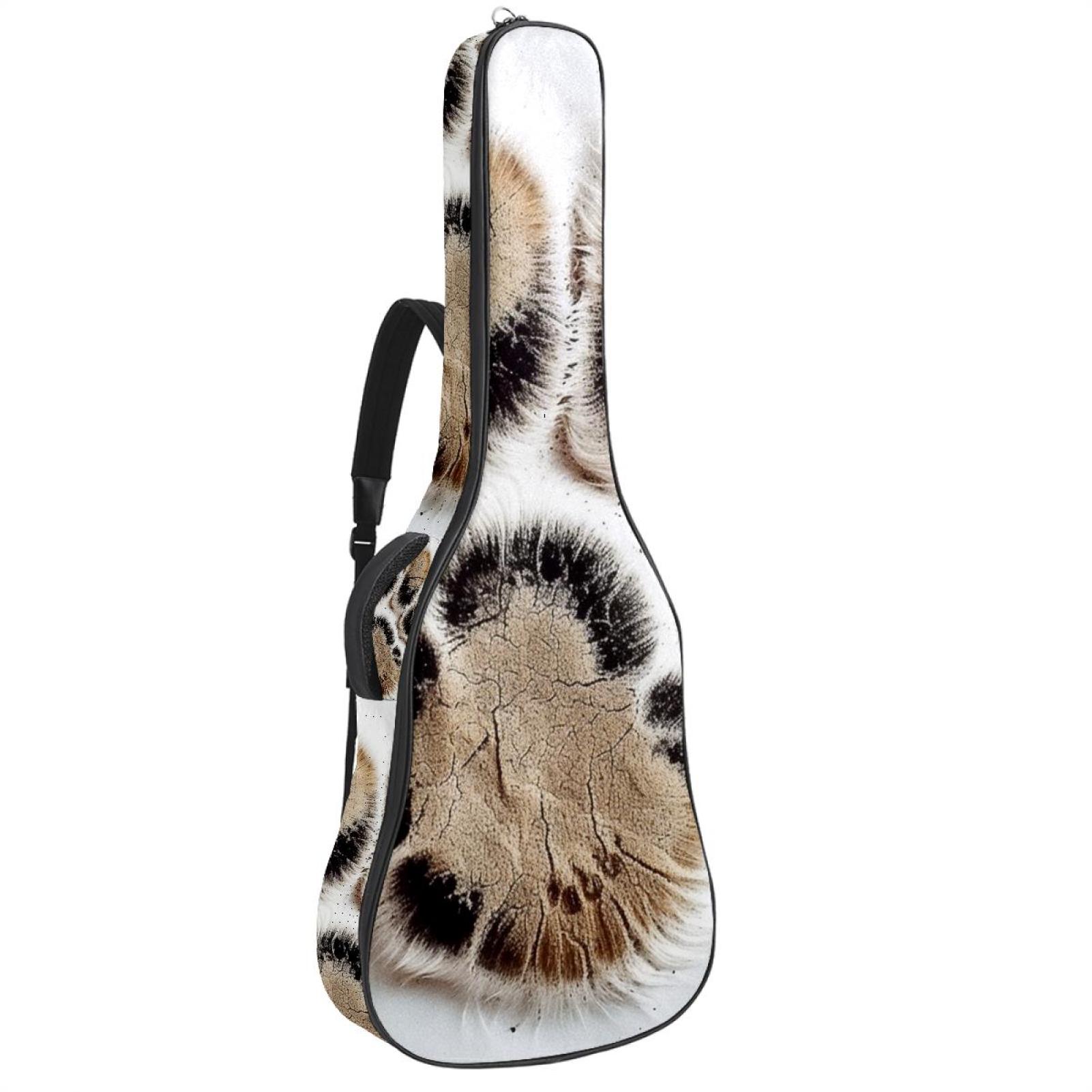 Bass Guitar Bags with Dog Cat Paw Print, Acoustic Guitar Bag 40 41 inch