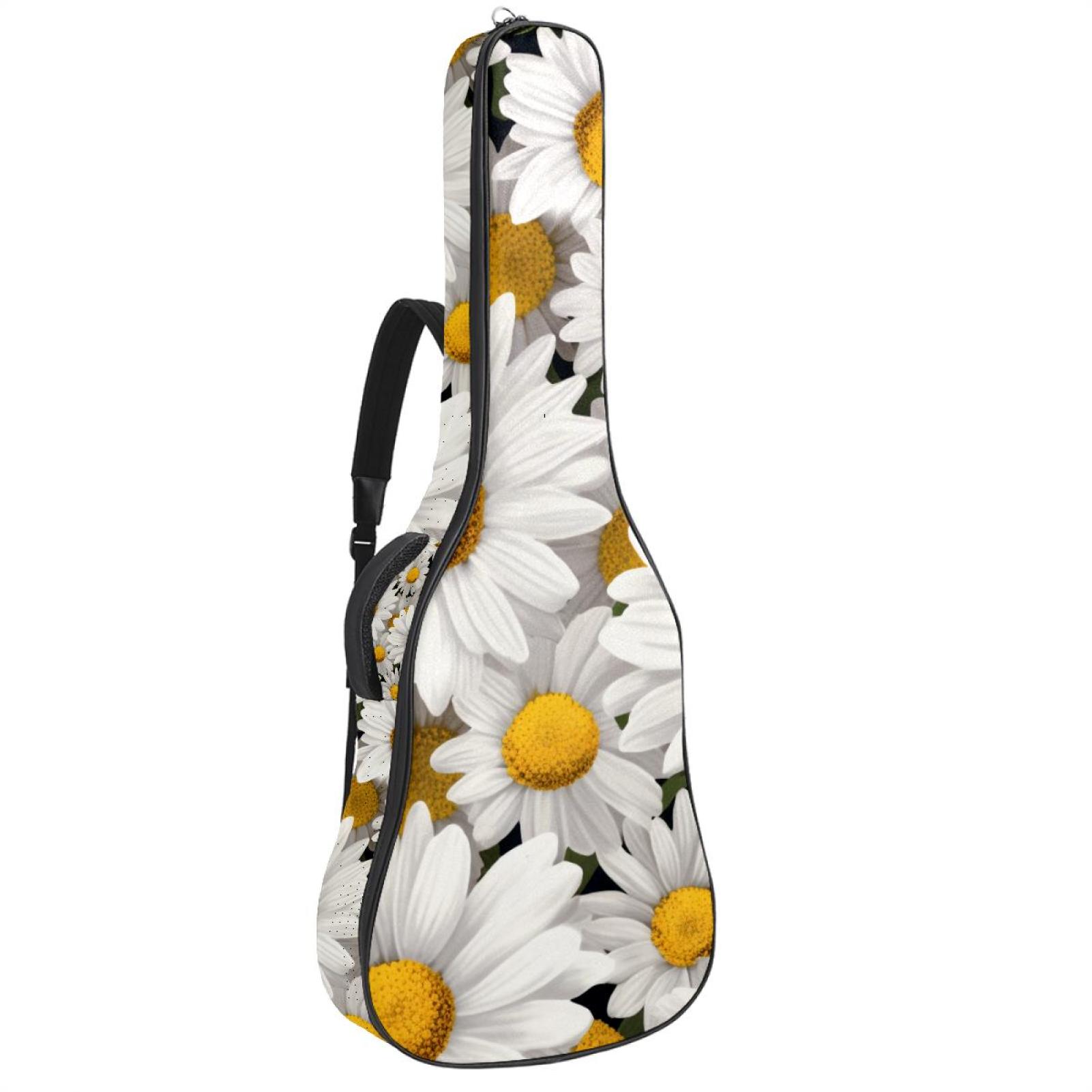 Bass Guitar Bags with Wild Flowers Daisies, Acoustic Guitar Bag 40 41