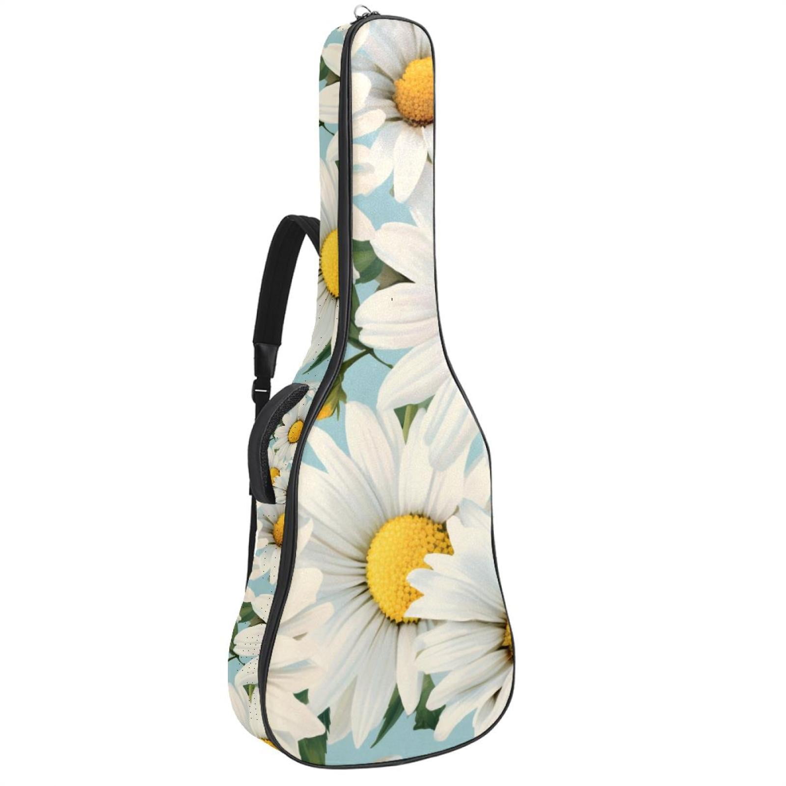Bass Guitar Bags with Wild Flowers Daisies, Acoustic Guitar Bag 40 41
