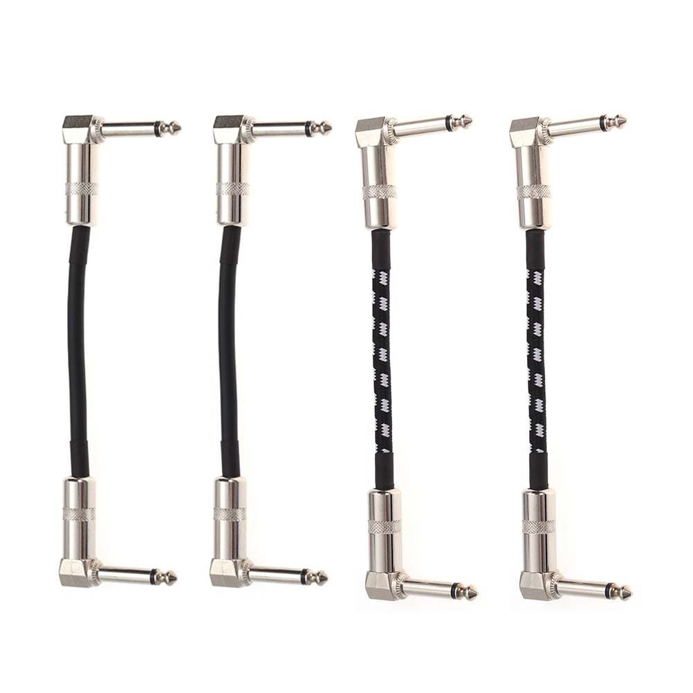 Bass Guitar Effect Line Pedal Patch Cables Amplifier Stereo Wire Connector 4 Pcs