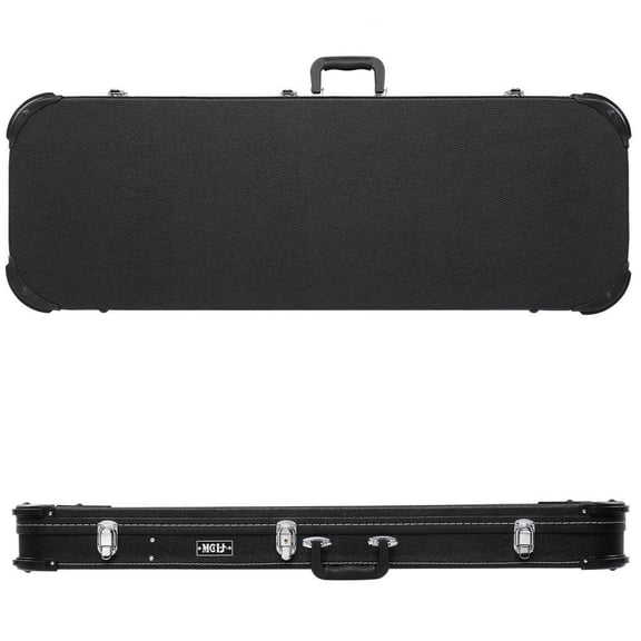Bass Guitar Hard Case, Wooden Hard-Shell Protective 41 inch Electric Bass Guitar Carrying Case with Lock Latch & Soft Padding, Fits GST GTL 170 Style,Black