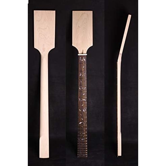 Bass Guitar Neck 24Fret 34inch Canada Maple Rosewood Fretboard Paddle Head Vine Inlay$$Music