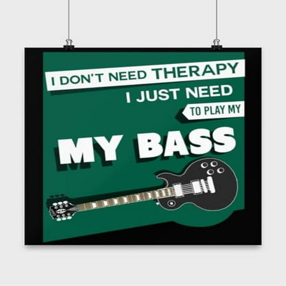 Bass Guitar Art - Music Lover - 13x13 Poster Print - Home Decor