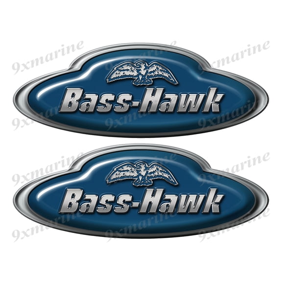 Bass Hawk Boat Oval Sticker set - Name Plate