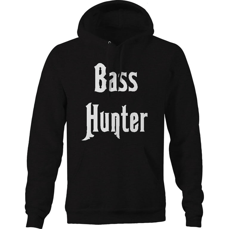 Bass Hunter Fishing Hoodie for Big Men 3XL Black 