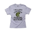 thumbnail image 1 of Bass - I'm A Little Lean Mean Fishing Machine Boy's Cotton Youth Grey T-Shirt, 1 of 2