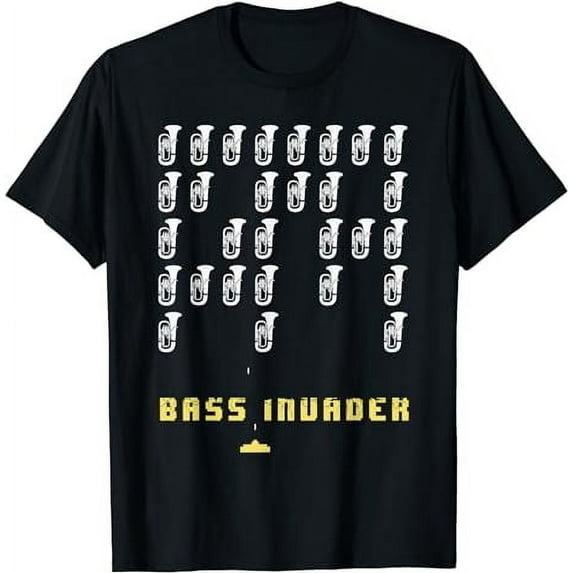 Bass Invader | Tuba Player Shirt | Brass Instrument Tuba T-Shirt