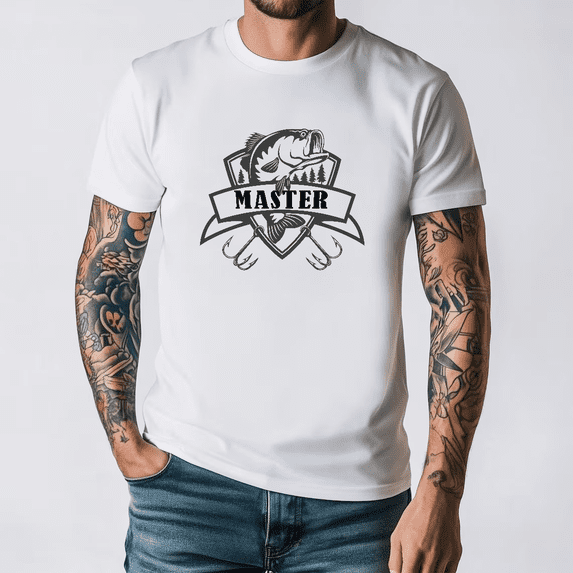 Bass Master Fishing Hobby Angler Graphic Logo Outdoor Unisex T-Shirt, S-3XL