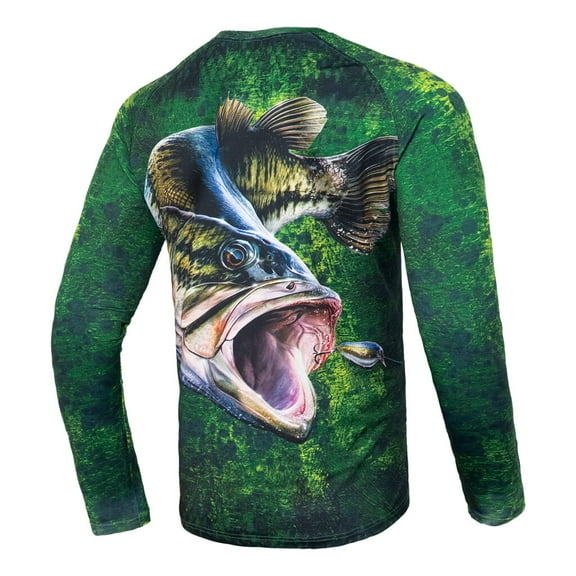 Bass Men's Fishing Tee Long Sleeves XL UPF 50 Dri-Fit