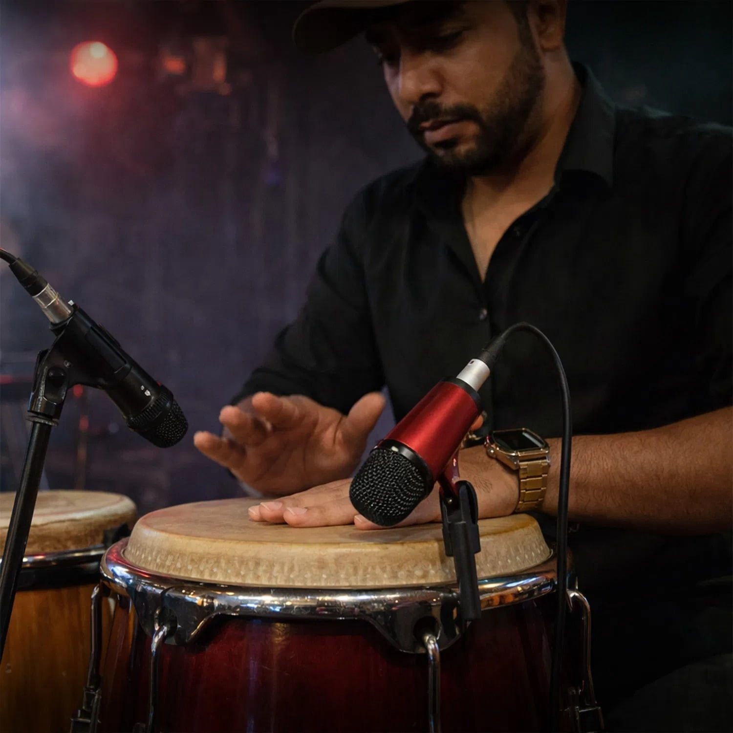 Bass Microphone, Portable Microphone, Clip-on Microphone, with Desktop Stand and XLR Interface, Suitable for Recording Studios and Concerts