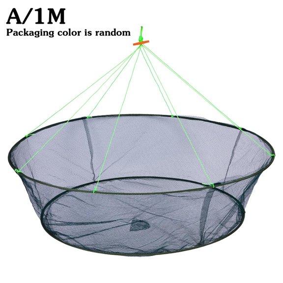 Bass Minnow Trap Landing Net Open Folding Fishing Fish Net Crayfish Hand Crab Drop Fishingsupply Landing Fishing Shrim Lift I6O3