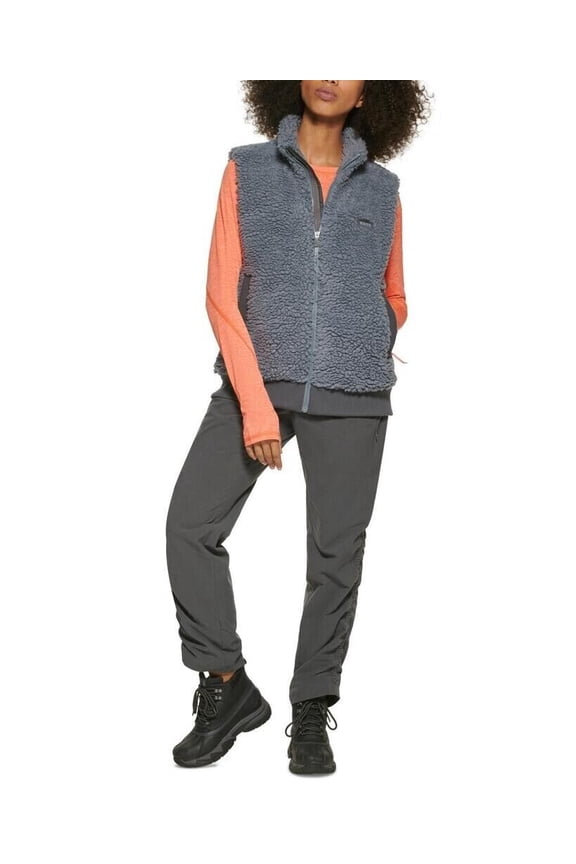 289929 Route Hiking Faux-Sherpa Vest Gray Size M MSRP $59