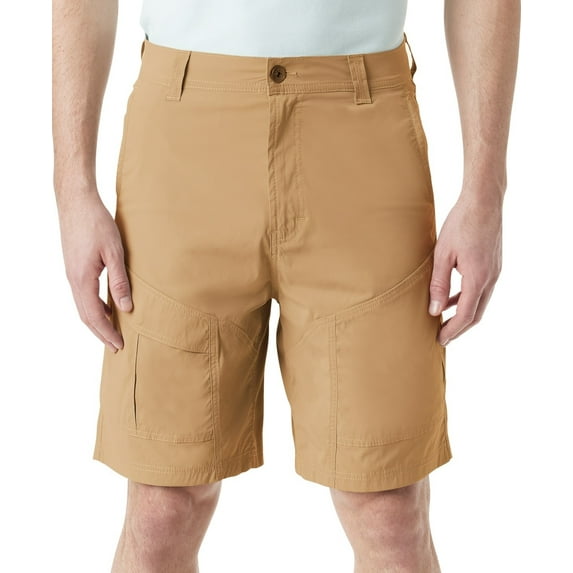 BASS OUTDOOR Mens Csolid Casual Cargo Shorts, Beige, 32