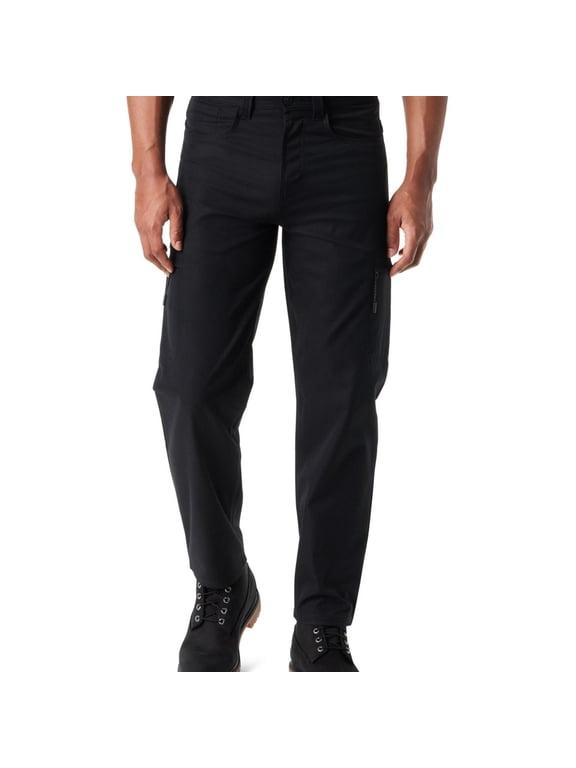 Mens Essential Tech Cargos Casual Cargo Pants, Black, 34W x 30L