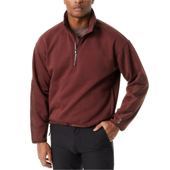 Bass Outdoor Men Regular fit Long Sleeve Quarter zip Sweatshirt Medium Brown