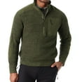 thumbnail image 1 of Bass Outdoor Sweater Mens Small Deep Depth 1/4 Zip Mock Neck Pullover MAC86 (Green,Regular,S), 1 of 5